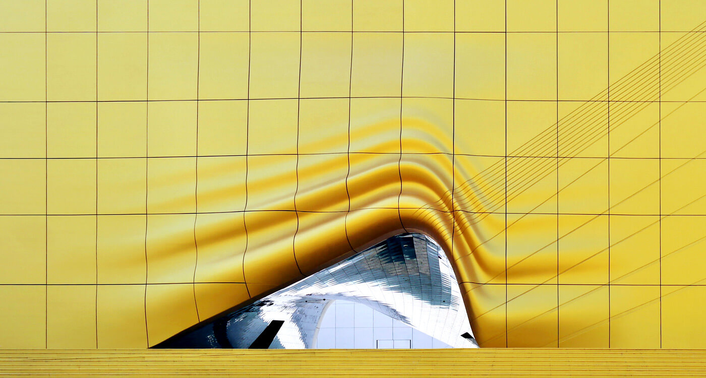 Yellow building walkway